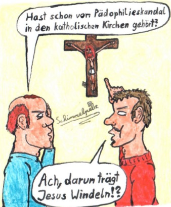 Cartoon: Untergang des Vatikan I (medium) by Schimmelpelz-pilz tagged pädophilie,pädophilieskandal,skandal,kirche,kirchen,vatikan,priester,pfaffe,jesus,christus,kreuz,kruzifix,windeln,kreuzigung,machtmissbrauch,missbrauch