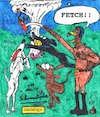 Cartoon: Fetch your stick! (small) by Schimmelpelz-pilz tagged nazi,nazis,dog,dogs,fetch,stick,dynamite,mine,minefield,war,explosion,explosions