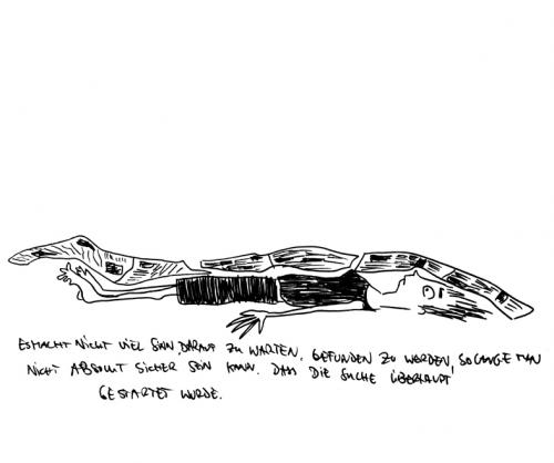 Cartoon: Gefunden werden. (medium) by puvo tagged finden,hoffnung,find,hope