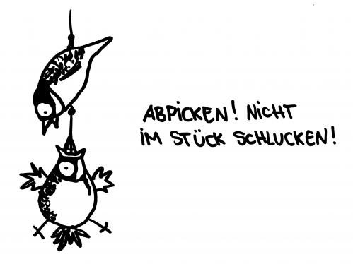 Cartoon: Meisenknödel. (medium) by puvo tagged winter,meisenknödel,meise