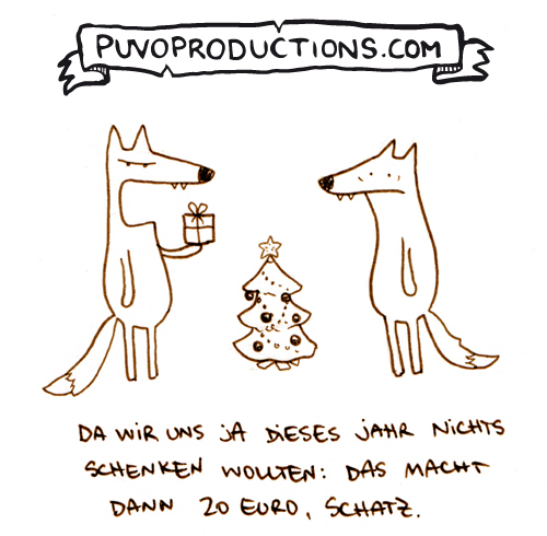 Cartoon: Nichts schenken. (medium) by puvo tagged weihnachten,chrismas,gift,geschenk,schenken,konsum