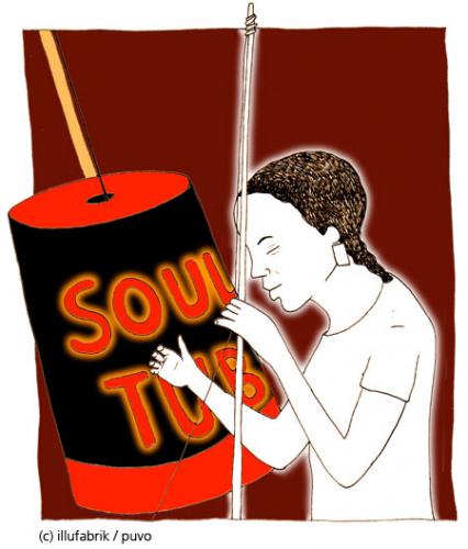 Cartoon: The California Honeydrops. (medium) by puvo tagged california,honeydrops,bucket,soul,tub,brummtopf