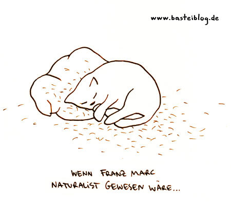 Cartoon: Weiße Katze. (medium) by puvo tagged franz,marc,cat,white,weiße,katze,haar,hair