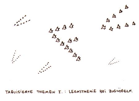 Cartoon: Zugfögel. (medium) by puvo tagged vogel,zugvogel,legasthenie,migrant,bird,visitor,dyslexia