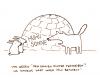 Cartoon: Huhu Sonne. (small) by puvo tagged iglu winter schnee snow hase rabbit wolf sommer summer
