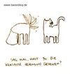 Cartoon: Keksdose. (small) by puvo tagged trichter,kekse,keksdose,hund,funnel,katze,essen,cat,dog,cookie,eat