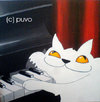 Cartoon: Katzenmusik f. Fortgeschrittene (small) by puvo tagged katze piano musik music cat klavier