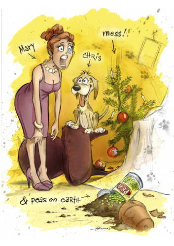 Cartoon: mary_chris_mess! (medium) by lowart tagged christmas,mess