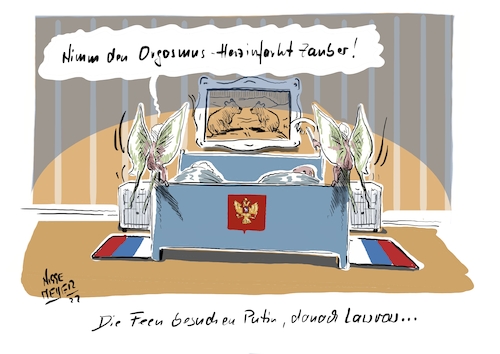 Cartoon: Der Feenzauber... (medium) by Jori Niggemeyer tagged fee,feen,feenzauber,orgasmus,herzinfarkt,tod,krieg,nowar,wladimirputin,lawrow,fckptn,fuckputin,ukrainetoday,ukraine,moskau,kreml,standwithukraine,ukrainewar,humor,joricartoon,niggemeyer,cartooon,cartoonart,illustration,illustrator,karikatur,satire,cartoondrawing,cartoon,fee,feen,feenzauber,orgasmus,herzinfarkt,tod,krieg,nowar,wladimirputin,lawrow,fckptn,fuckputin,ukrainetoday,ukraine,moskau,kreml,standwithukraine,ukrainewar,humor,joricartoon,niggemeyer,bett,bären,schlafzimmer