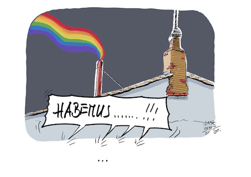 Cartoon: Der Sinneswandel ... (medium) by Jori Niggemeyer tagged lgbtq,konklave,habemuspapam,pabst,vatikan,katholischekirche,rom,jubel,jori,joricartoon,niggemeyer,joriniggemeyer,cartoon,karikatur,lgbtq,konklave,habemuspapam,pabst,vatikan,katholischekirche,rom,jubel,jori,joricartoon,niggemeyer,joriniggemeyer,cartoon,karikatur