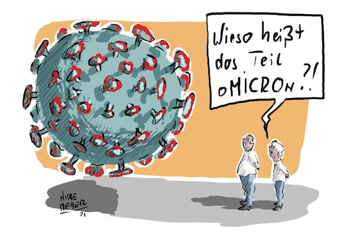 Cartoon: Eine Frage der... (medium) by Jori Niggemeyer tagged corona,omikron,omicron,impfen,impfung,covid19,pandemie,niggemeyer,joricartoon