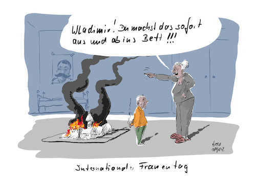 Cartoon: Heute ist... (medium) by Jori Niggemeyer tagged putin,wladimirputin,heuteist,internationalerfrauentag,frauentag,ukraine,ukrainewar,kriegstreiber,krieg,kriegsverbrecher,diktator,kiew,moscow,moskau,armee,russland,russischearmee,nowar,humor,cartooon,joricartoon,niggemeyer,cartoonart,illustration,illustrator,karikatur,satire,cartoondrawing,witzigebilder,cartoon,putin,wladimirputin,heuteist,internationalerfrauentag,frauentag,ukraine,ukrainewar,kriegstreiber,krieg,kriegsverbrecher,diktator,kiew,moscow,moskau,armee,russland,russischearmee,nowar,humor,cartooon,joricartoon,niggemeyer