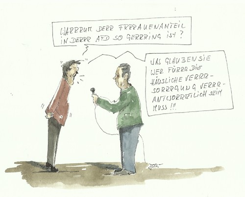 Cartoon: Niedriger Frauenanteil der AfD (medium) by Jori Niggemeyer tagged noafd,frauenquote,völkisch,nazi,partei,raufbolde,joricartoon