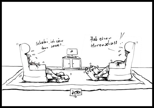 Cartoon: Schatzi... (medium) by Jori Niggemeyer tagged hexenschuss,verlangen,jori,joricartoon,niggemeyer