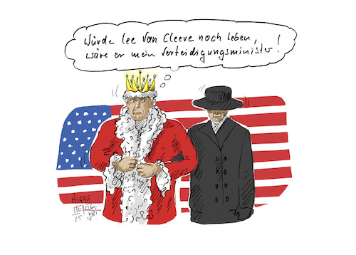 Cartoon: Würde Lee Van Cleeve noch leben. (medium) by Jori Niggemeyer tagged trump,kingtrump,königtrump,melaniatrump,leevancleef,allmachtphantasie,verteidigungsminister,usa,cartoon,joriniggemeyer,niggemeyer,trump,kingtrump,königtrump,melaniatrump,leevancleef,allmachtphantasie,verteidigungsminister,usa,cartoon,joriniggemeyer,niggemeyer