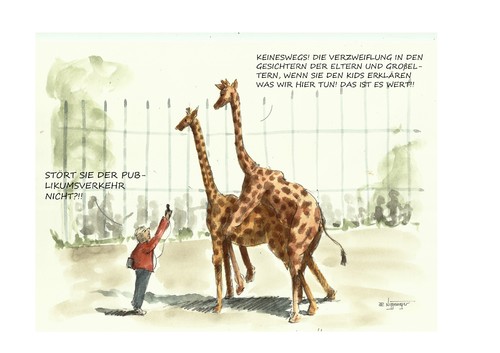Cartoon: Zoogeschichten (medium) by Jori Niggemeyer tagged cartoon,joricartoon,niggemeyer,aufklärung,worte,karikatur,peinlichkeit,erklärung,tiere,giraffen