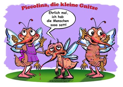 Cartoon: Gnitzenalarm... (medium) by Egon58 tagged gnitzen,insekten,lästiges
