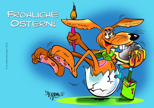Cartoon: Osterthemes (medium) by Egon58 tagged eier,hasen,ostern,frühling