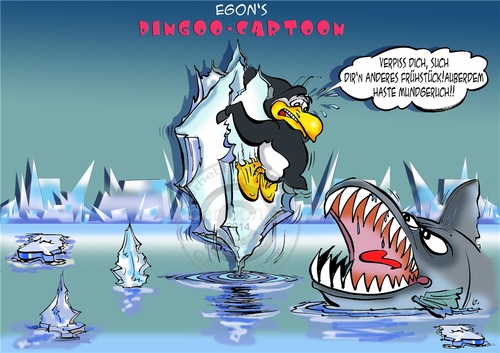 Cartoon: Pingo Toon (medium) by Egon58 tagged hai,pinguin,seil