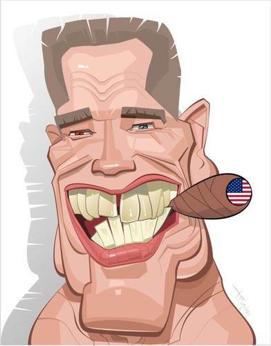 Cartoon: Arnold Schwarzenegger (medium) by FARTOON NETWORK tagged caricature,usa,politics,moviestar,schwarzenegger,arnold