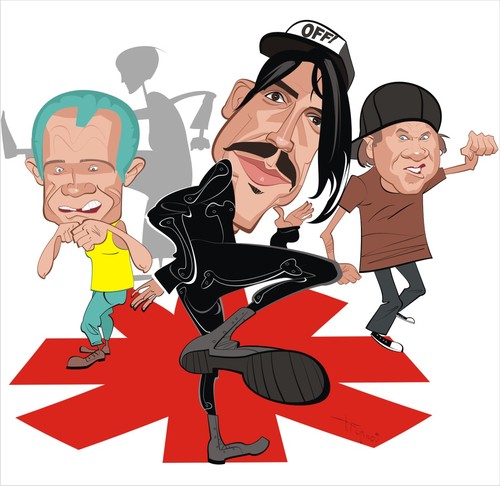 Cartoon: Red Hot Chili Peppers (medium) by FARTOON NETWORK tagged caricature,music,star,rock,cartoon,peppers,chili,hot,red