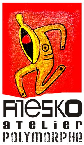 Cartoon: Atelier Alesko (medium) by Alesko tagged logo,atelier,alesko,painting,acrylic,polymorphe