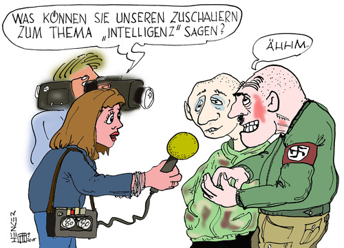 Cartoon: Das Interview (medium) by thomasH tagged interview,rechtsradikale,intelligenz,öffentlichkeit,flüchtlinge,asyl