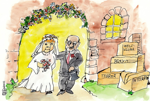 Cartoon: Ehe für alle (medium) by thomasH tagged ehe,schwule,lesben,heirat,gleichberechtigung,grundgesetz,moral,abstimmung,bundestag