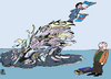 Cartoon: Die Welle nach oben (small) by thomasH tagged terror,is,anschläge,paris,attentate,tote,mord,afd,zulauf,drittstärkste,kraft