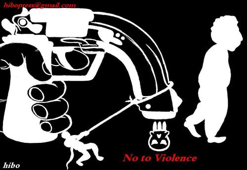 Cartoon: No to Violence (medium) by hibo tagged violence,to,no