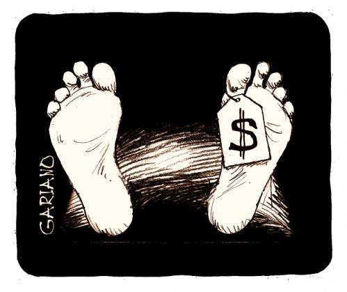 Cartoon: R.I.P. (medium) by massimogariano tagged dollaro,usa,crisis