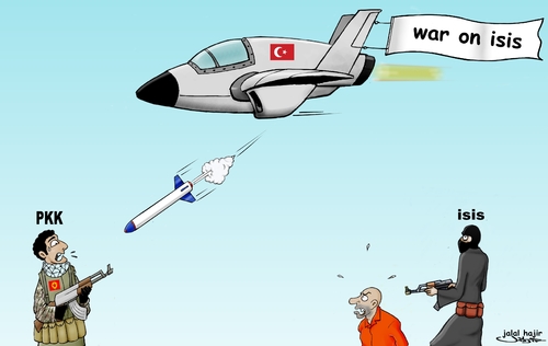 Cartoon: war on pkk ... (medium) by jalal hajir tagged pkk,isis,erdugan,war