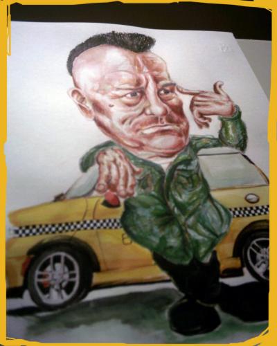 Cartoon: Taxi Driver (medium) by Lucaeffe tagged robert,de,niro,film,taxi,driver,illustration,watercolor