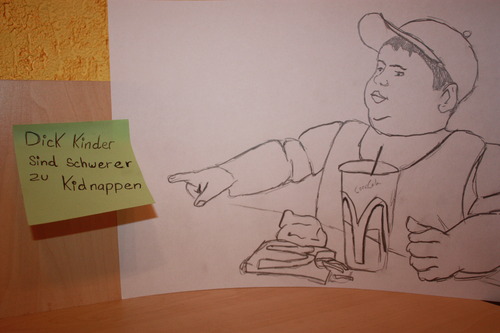 Cartoon: Fat Kids Are Harder To Kidnap (medium) by Spectorz tagged fat,kid,mcdonalds