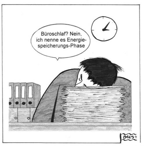 Cartoon: Beamtenalltag (medium) by BAES tagged beamter,beamte,büro,büroschlaf,akten,mann