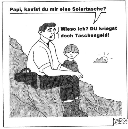 Cartoon: Solartasche (medium) by BAES tagged mann,kind,sohn,vater,taschen,solartasche,taschengeld,mann,kind,sohn,vater,taschen,solartasche,taschengeld