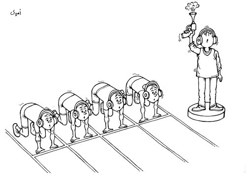 Cartoon: race ! (medium) by ombaddi tagged sport