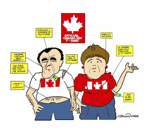 Cartoon: Canada T-Shirt (medium) by JohnnyCartoons tagged canada