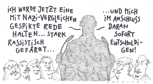 Cartoon: abrede (medium) by Andreas Prüstel tagged sarrazin,rassismus,nazivergleiche,sarrazin,rassismus,nazivergleiche,rassisten,nazis,nazi,rechts