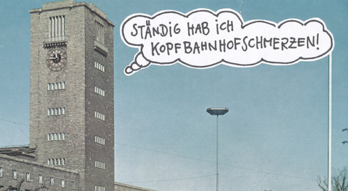 Cartoon: armer bahnhof (medium) by Andreas Prüstel tagged stuttgart21