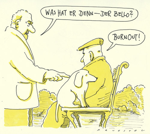 Cartoon: armer hund (medium) by Andreas Prüstel tagged burnout,hund,burnout,hund