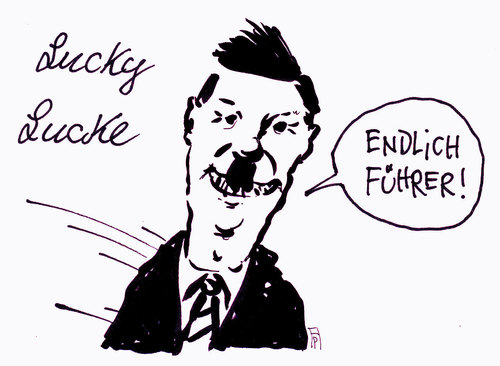 Cartoon: bernd lucke (medium) by Andreas Prüstel tagged afd,bernd,lucke,parteivorsitz,führer,glück,cartoon,karikatur,andreas,pruestel