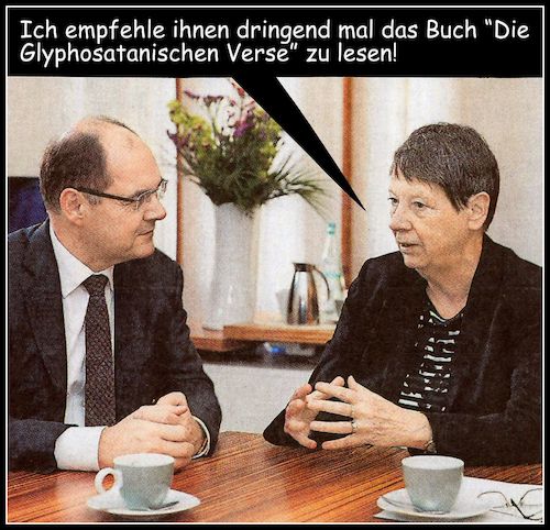 Cartoon: buchtip (medium) by Andreas Prüstel tagged agrarminister,schmidt,glyphosat,umweltministerin,hendricks,cartoon,collage,andreas,pruestel