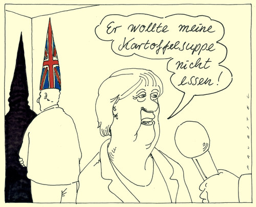 Cartoon: cameron merkel (medium) by Andreas Prüstel tagged cameron,merkel,großbritannien,deutschland,eurokrise,eurokrise,deutschland,großbritannien,merkel,cameron
