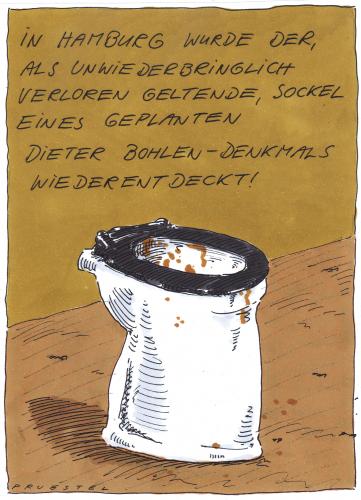 Cartoon: denkmal (medium) by Andreas Prüstel tagged bohlen,kloschüssel,denkmal