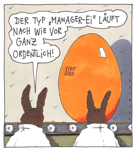 Cartoon: dickes ei (medium) by Andreas Prüstel tagged ostern,ostereier,osterhase,manager,ostern,ostereier,osterhase,manager,ei,eier