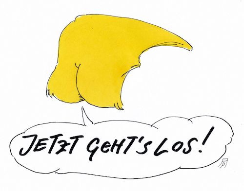 Cartoon: es geht los (medium) by Andreas Prüstel tagged trump,amtseiführung,präsidentschaft,usa,cartoon,karikatur,andreas,pruestel,trump,amtseiführung,präsidentschaft,usa,cartoon,karikatur,andreas,pruestel
