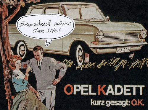 Cartoon: französisch (medium) by Andreas Prüstel tagged opel,peugeot,übernahme,frankreich,cartoon,collage,andreas,pruestel