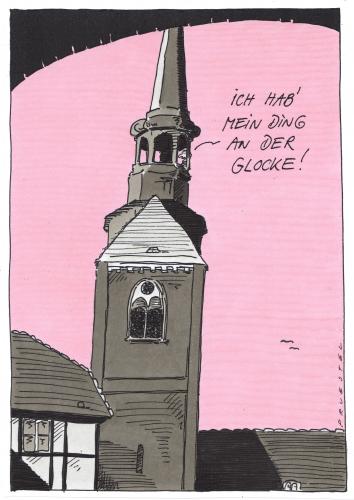 Cartoon: glocke (medium) by Andreas Prüstel tagged kirche,religion,wahnsinn