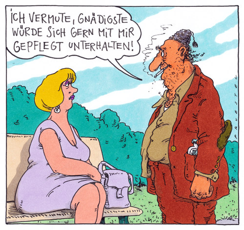 Cartoon: im park (medium) by Andreas Prüstel tagged begegnung,park,parkbank,mann,frau,begegnung,park,parkbank,mann,frau,liebe
